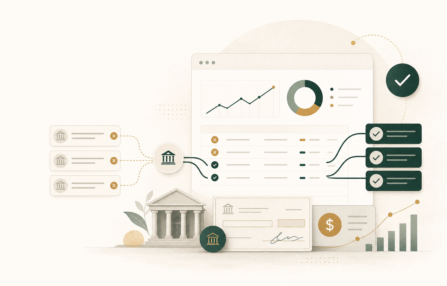 Illustration of returned ACH payments moving through a recovery workflow